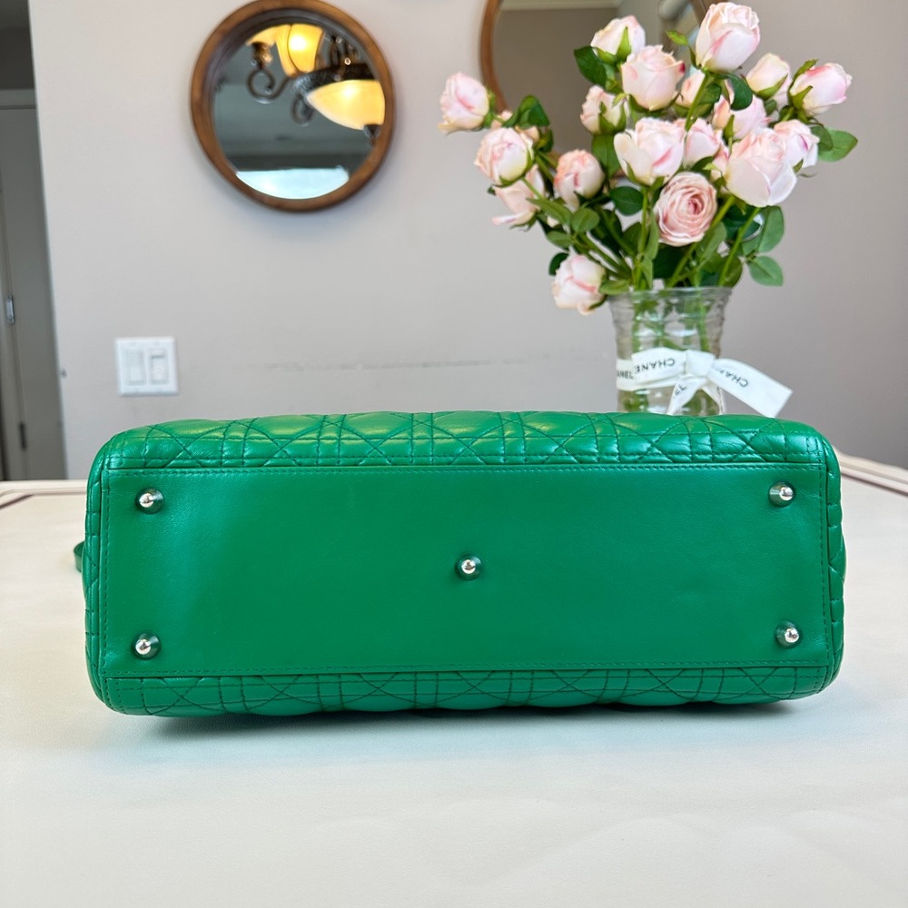 Dior Green Quilted Leather Lady Dior Top-Handle Shoulder Bag - Picture 4 of 16